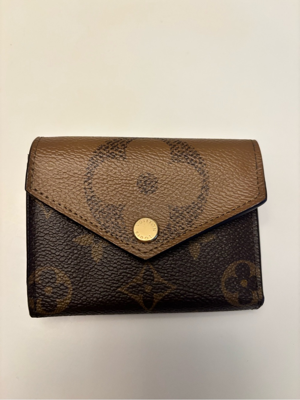 Louis Vuitton Two-Tone Monogram Envelope Wallet in Brown and Tan